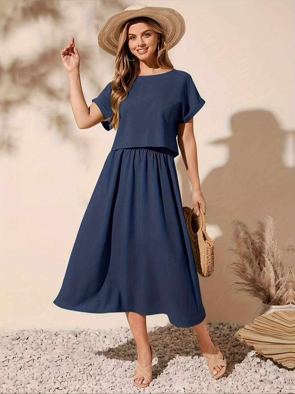 Ropa de moda, Outfit mujer, conjuntos frescos,  conjuntos de falda, conjuntos comodos, conjuntos casuales,  conjuntos,  conjunto mujer,  Conjunto de falda y blusa, conjunto corto,  conjunto con falda larga, conjunto de falda azul, conjuntos de falda azules, 