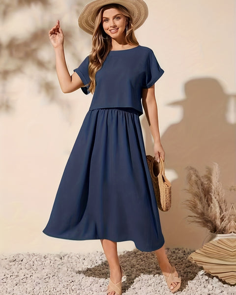 Ropa de moda, Outfit mujer, conjuntos frescos,  conjuntos de falda, conjuntos comodos, conjuntos casuales,  conjuntos,  conjunto mujer,  Conjunto de falda y blusa, conjunto corto,  conjunto con falda larga, conjunto de falda azul, conjuntos de falda azules, 