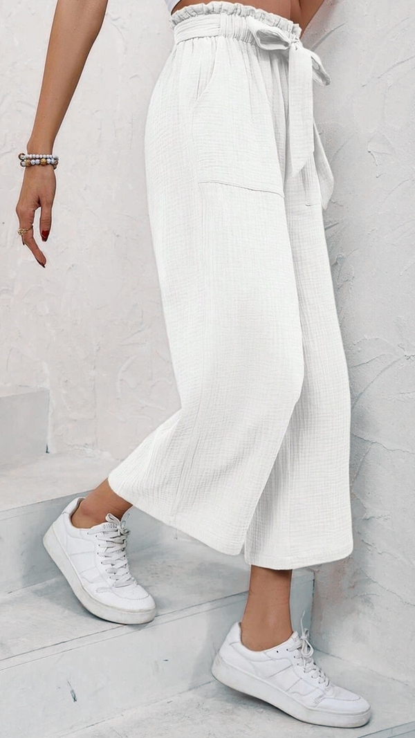 Pantalon largo, pantalón pierna ancha, pantalones comodos, pantalones frescos, pantalones casuales, pantalones blancos